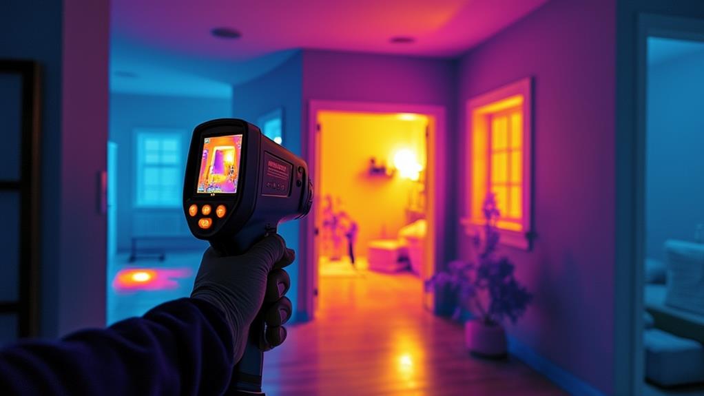 A thermal camera scanning a room.