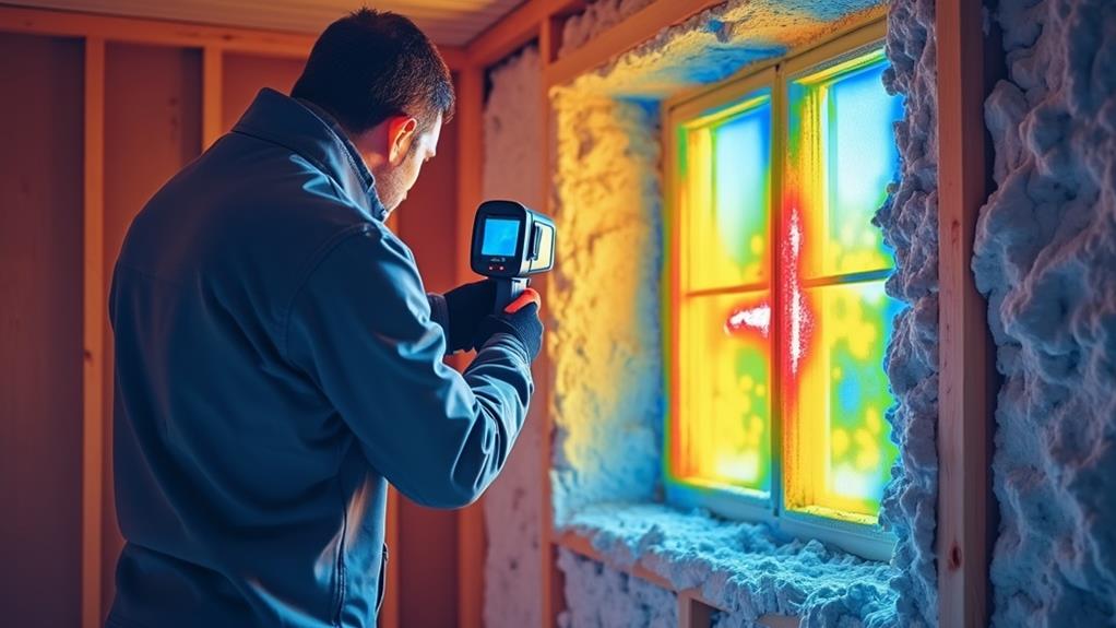 A thermal camera scanning a window.