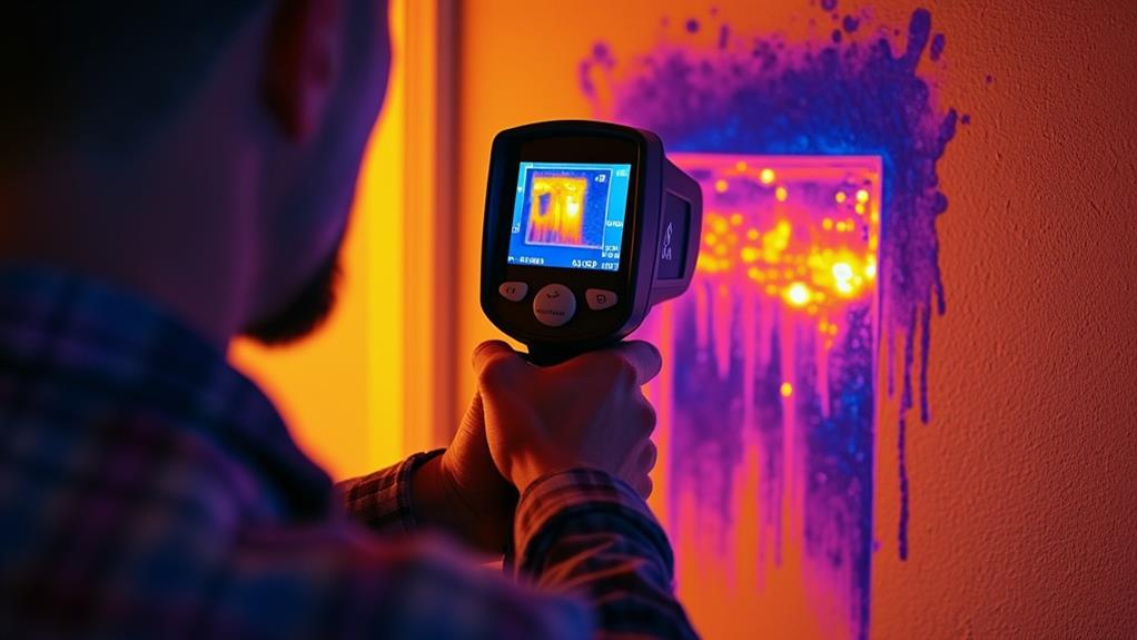A thermal camera detecting a heat leak.